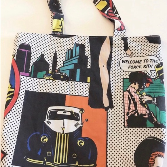 Vintage 80’s dick Tracy comic movie handmade tote - Picture 2 of 2